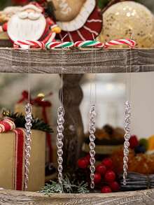 Conjunto de 6/12 pingentes de gelo transparentes para o Natal, pingentes de gelo de acrílico para o Natal, decorações para árvore de Natal, adereços para decoração de janelas em festas de fim de ano, artigos para casa, suprimentos para decoração de Natal, adequados para decoração de festas de casamento, aniversário e outras festas, adereços para criar uma atmosfera natalina, presente de Natal, decoração de Natal, decoração de quarto, decoração para casa - Multicolorido - Ver 7