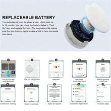 RSH Etiqueta inteligente compatible con la aplicación de localización de iOS Find My, mini rastreador, localizador inteligente GPS, clave, mascota, coche, rastreador para objetos perdidos, certificado MFI, inalámbrico, Airtag inteligente compatible con el sistema de dispositivos Apple - Blanco - Ver 11