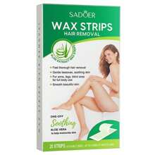SADOER 20 Stickers Aloe Vera Whole Body General Disposable Wax Paper Hair Removal Cream Double-Sided Wax Paper For Hair Removal Quick & Easy Waxing Kit For All Skin Types - Green - View 9