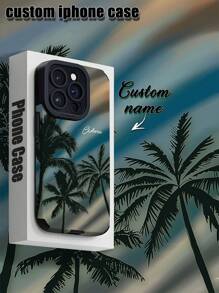 夏季 1 件定制手机壳，兼容 iPhone 和，可定制字母、姓名、昵称，垂直条纹 PU 皮革抗震、防刮、防指纹，TPU 保险杠软壳，适合个人、伴侣、家人、朋友、生日、周年纪念日的理想礼物 - 黑色 - 查看 1