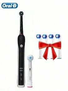 Oral B Pro4000 3D Clean 充电式电动牙刷 1 个刷柄 + 1 个电源 + 2 个刷头，小圆刷头，4 种刷牙模式，压力传感器，IPX7 防水，情侣牙刷，适合男朋友、女朋友的礼物 - 多色 - 查看 15