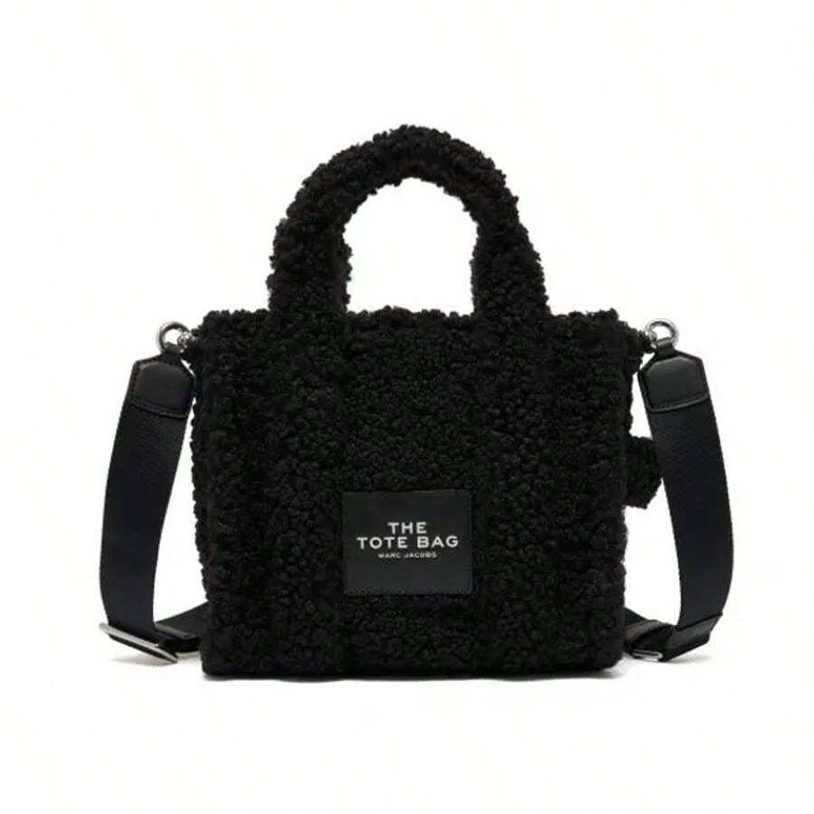 Marc Jacobs The Teddy Logo Patch Small Tote Bag Black SHEIN USA