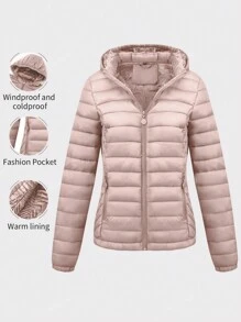 Risissida Women's Fall/Winter Minimalist Outdoor Padded Coat , Hooded, Puffer Jacket With Pockets, Windproof & Casual