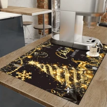 1 tấm lót quầy pha chế cà phê in hình ông già Noel, cây thông Noel, người tuyết và người bánh gừng, tấm lót bàn bằng gel silica thấm hút và chống trượt, đồ trang trí phòng ăn nhà bếp, đồ trang trí bàn ăn Giáng sinh - Nhiều màu - Xem 7