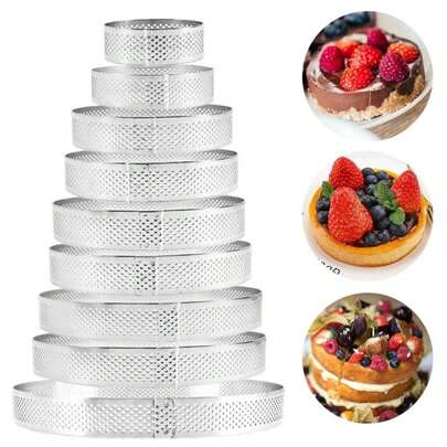 Tartlet Molds Bakeware Mousse Circle Mould Tart Ring Cake Mold Baking Stainless Steel French Dessert Fruit Pie Tarte Tatin Decorating Tool