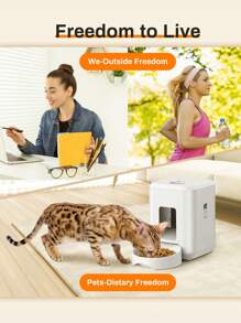 NEW Intelligent Pet Feeder, 67.6 Oz Food Capacity, 0.53 Gallon, Automatic Timed Dog/Cat Feeder With Stainless Steel Bowl, Programmable By Button Or APP/WiFi (Upgraded Model)