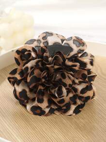 1 pieza Pinza de pelo con estampado de leopardo y flores vintage, adecuada para usar a diario. Pinza de pelo, pinza de mandíbula, pinza de pelo, pinza de pelo, pinza de pelo, accesorio de pelo con flores para mujer para outfits de vacaciones