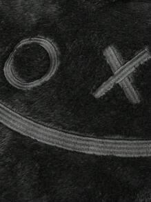 Men's Fashionable Casual Versatile Furry Embroidered Graphic Sweatsuit, Fall Clothes Winter