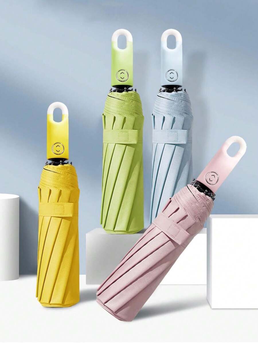Lightweight And Cute Hook-Type Automatic Umbrella 99% Sun Protection Sunny Umbrella Folding Umbrella - Multicolor - View 1