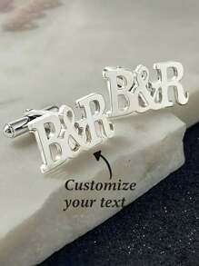 2pcs Personalized Stainless Steel Cufflinks, Ideal Gift For Groomsmen, Weddings, Birthdays And Anniversaries - Style 3 - View 16