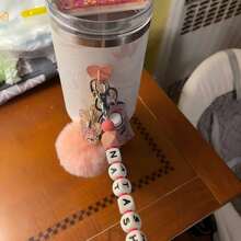 1pc Customized Silicone Bead Keychain, Personalized English Letters, Name Keychain, Bag Accessories, Unique Customized Gifts