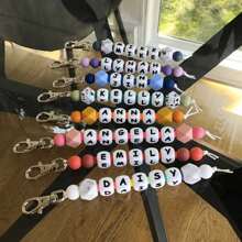 1pc Customized Silicone Bead Keychain, Personalized English Letters, Name Keychain, Bag Accessories, Unique Customized Gifts