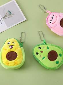 卡通牛油果零钱包，儿童可爱毛绒背包挂件 - 彩色 - 查看 7
