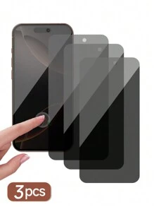 Bộ 3 miếng dán màn hình cường lực chống nhìn trộm toàn màn hình, tương thích với iPhone 16 Pro Max/16 Pro/16/16 Plus, 15 Pro Max/15 Pro/15/15 Plus, 14/14 Pro/14 Pro Max, 13/13 Pro/13 Pro Max, 12/12 Pro/12 Pro Max, 11/11 Pro/11 Pro Max, X/XS/XR/XS Max, 7/8/6/6S, 7 Plus/8 Plus/6 Plus/6S, chống nước, chống sốc, chống rơi, chống trầy xước, chống bám vân tay. - màu đen - Xem 3