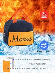 1pc Personalized Lunch Box, Custom Lunch Bag, Lunch Box For Women With Embroidery Name, Lunchbox - Multicolor - View 8