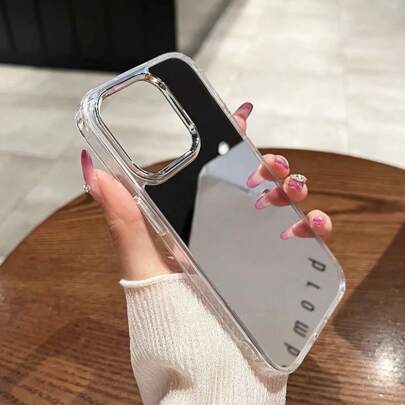 Y2K 银色高端化妆镜面手机壳 适用于 iPhone11、iPhone13、iPhone14 Pro Max、iPhone16、16Pro、16ProMax、iPhone17、17Pro、17ProMax、Air、防刮镜面手机壳