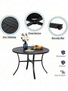 5 Piece Outdoor Dining Set Patio Furniture Set Round Table For Garden - 1 - 查看 10