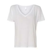 Womens Slouchy V-Neck Tee (White) - 白色 - 查看 1