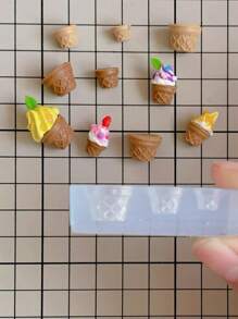 Mini Realistic Ice Cream Cone Squeeze Silicone Mold, For DIY Realistic Food Crafts, Clay, UV Gel