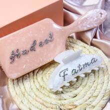 Cepillo de pelo personalizado, cepillo de pelo rosa personalizado, regalo para dama de honor, regalo de cumpleaños para niña, cepillo de pelo con nombre de piedras de Rhinestone personalizadas, cepillo rosa personalizado, cepillo de pelo personalizado, cepillo de pelo desenredante grabado, multifuncional, ornamental, letra, exquisito, elegante, vintage, único, personalizado, personalizado, ideal para ella, novia, abuela, para aniversarios, para bodas, multifuncional, ornamental, letra, unicolor, exquisito, elegante, vintage, moderno, colorido, ocio, básico, casual, suave, único, personalizado, personalizado, ideal para ella, novia, él, amigos, peines personalizados, estilo casual de la calle - Multicolor - Ver 15