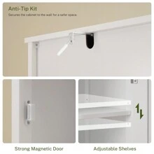 Tall Storage Cabinet, Bathroom Cabinet With 6 Shelves & Drawer, Narrow Storage Cabinet With Ajustable Shelves, Tall Cabinet For Living Room, Home Office