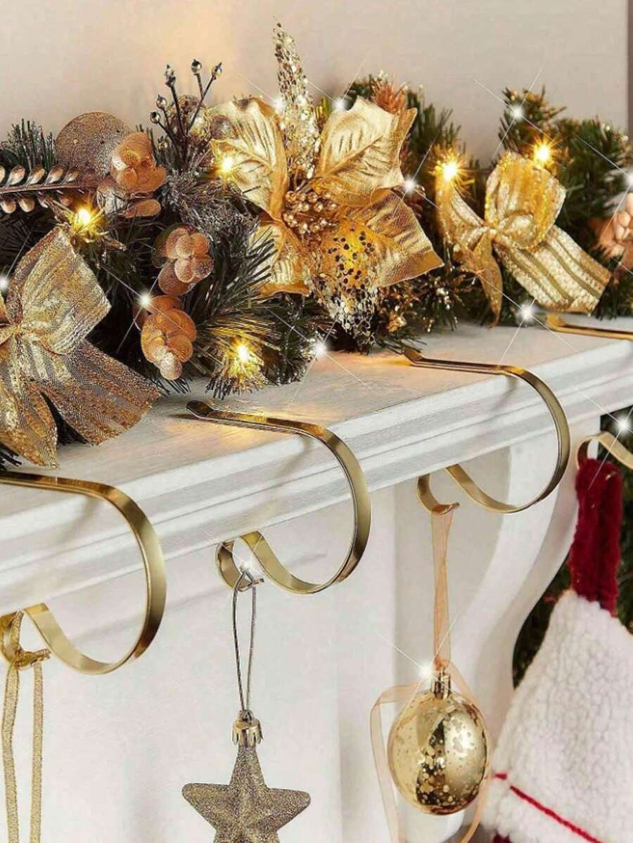 1 móc kim loại trang trí Giáng sinh, giá treo tất cho cây thông Noel, lò sưởi, tủ, đồ trang trí tiệc, chủ đề Giáng sinh và Lễ tạ ơn, Giáng sinh - Nhiều màu - Xem 1