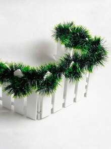 1 قطعة/2 قطعة إكليل كرمة صناعي ، ديكورات شجرة عيد الميلاد الخضراء والبيضاء, أفضل هدايا - أخضر - مشاهدة 5