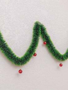1 قطعة/2 قطعة إكليل كرمة صناعي ، ديكورات شجرة عيد الميلاد الخضراء والبيضاء, أفضل هدايا - أخضر - مشاهدة 2