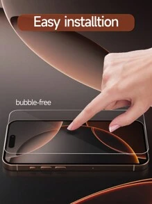 2片装钢化玻璃屏幕保护膜，全覆盖，兼容 16 Pro Max、15 Pro Max、15 Pro、14 Pro Max、13英寸、12英寸、11英寸手机，生日礼物/送礼佳品，防水、防震、防刮、防指纹 - 無色 - 查看 6