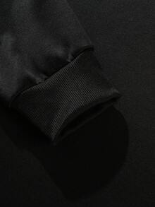 Áo hoodie chui đầu dáng rộng thoải mái cho nam - màu đen - Xem 5