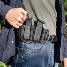 Gun Flower Universal Double Magazine Holder OWB Mags Holster Fits 9mm/.40 Double Stack Mags - Black - View 4