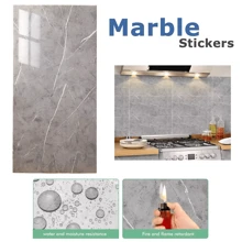 20PCS Self-Adhesive Black Marble PVC Cladding Wall Panels For Kitchen Bathroom Carnival Home Sticker - Gris - Ver 7