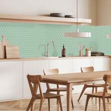 Tile Stickers Kitchen Tile Stickers 3D Self-Adhesive Tiles Adhesive Film Wall Stickers For Bathroom Ceiling Tiles Kitchen, 10 Sheets, 9 Type - 綠色 - 查看 5