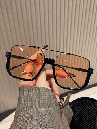 1pc Fashionable And Exquisite Polygonal Geometric Small Frame Fashionable Glasses, Elegant Aesthetics, Exquisite Workmanship, Suitable For Wearing Women's Fashionable Glasses When Going Out In Daily Life Beach Accessories For Women Glasses Shades Basics Fall Winter Women Outfits Clothes Business Casual Gifts For Summer Beach Vacation,Outdoor,Travel