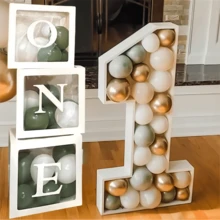 圣诞节欢乐气球装饰套装-3/4透明红气球盒JOY气球盒场景布置装饰摆件节日派对气球盒家居摆设 - 彩色 - 查看 11