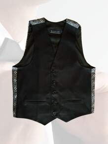 CHALECO DE TRAJE PARA HOMBRE - Negro - Ver 2