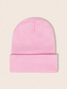 3 件装女士纯色针织帽，简约时尚，温暖户外帽，适合秋冬季 - 純色 - 查看 8