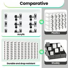 Caja de almacenamiento de acrílico transparente para teléfono celular, 100 ranuras, armario pequeño para teléfono celular, gabinete montado en la pared para oficina, aula, escuela, gimnasio, piscina, con cerraduras de puerta y llaves - Blanco - Ver 4