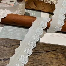 2 码心形刺绣花边，手工装饰 DIY 服装、婚纱花边 - 彩色 - 查看 10