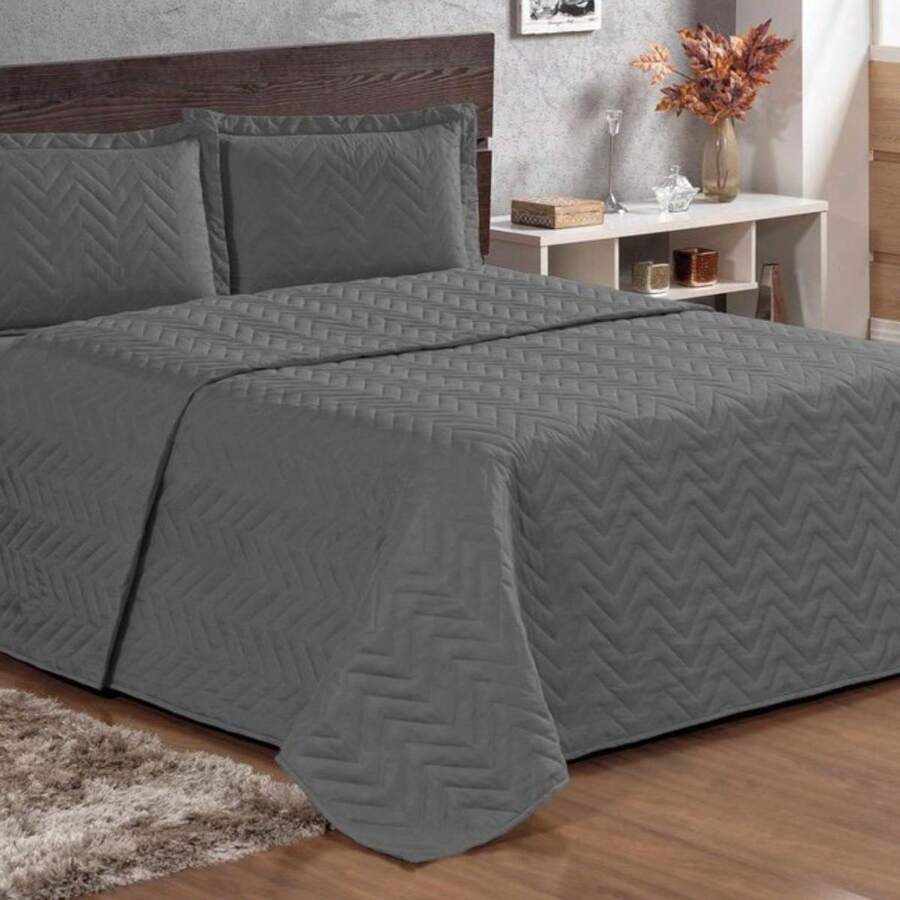 Cobre Leito Luxo Para Cama Queen + Kit 2 Portas Travesseiros - ng