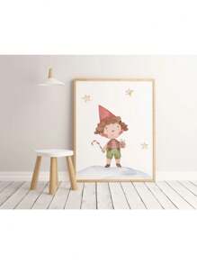 1 件圣诞节海报可爱卡通绘画海报麋鹿圣诞老人帆布印刷节日海报墙壁艺术装饰画家居装饰无框，圣诞礼物 - 彩色 - 查看 108