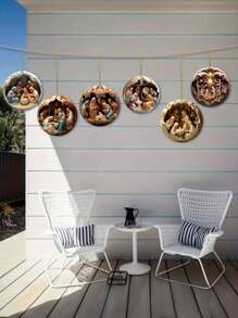 1/6pcs Wooden Visual Nativity Scene Pendant, Jesus Nativity Tree Pendant Decoration,Nativity Scene Virgin Mary Gift Thanksgiving Gift ,For Mom Gift For Window Decoration Room Decoration Wall,Creative New Ornament For Decoration Home Decor Christmas Decorations Christmas