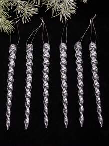 Conjunto de 6/12 pingentes de gelo transparentes para o Natal, pingentes de gelo de acrílico para o Natal, decorações para árvore de Natal, adereços para decoração de janelas em festas de fim de ano, artigos para casa, suprimentos para decoração de Natal, adequados para decoração de festas de casamento, aniversário e outras festas, adereços para criar uma atmosfera natalina, presente de Natal, decoração de Natal, decoração de quarto, decoração para casa - Multicolorido - Ver 12