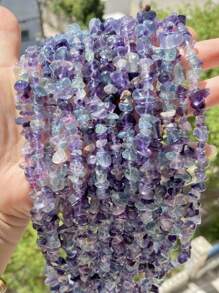 1 Package 100/200pcs Natural Stone Agate Crystal Asymmetrical Semi-Precious Stone With Shaped Loose Beads Perforated Gravel DIY Bracelet Necklace Earrings Jewelry Making Accessories