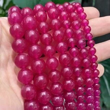 Naturalny czerwony żółty niebieski chalcedon AAAAA luźne koraliki do wyrobu biżuterii DIY zawieszki bransoletki kolczyki 15" pasmo 4/6/8/10mm