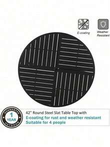 5 Piece Outdoor Dining Set Patio Furniture Set Round Table For Garden - 1 - 查看 11