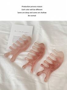 1pc Coarse Tooth Head Massage Comb, Amber Pink Seahorse Shaped Massager, Meridian Relaxation Comb, Face & Jawline Lift Tool, Multi-Functional Beauty Scraper,Beauty,Skin Care Products,Spa,Self Care,Skin Care Tools,Face Care,Esthetician Supplies,Massage,Face Massage Tool,Face Roller - Baby Pink - View 6