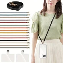 1 Dây treo điện thoại thông minh có thể điều chỉnh dài khoảng 85cm đến 130cm, bao gồm 1 dây đeo cổ và 1 miếng đệm dây đeo điện thoại di động, thích hợp cho túi đeo vai, túi đeo chéo, chống rơi điện thoại, làm bằng da, thích hợp cho ốp lưng điện thoại thông minh, có thể treo quanh cổ hoặc vai để tránh mất mát và tránh làm mất điện thoại thông minh. - Nhiều màu - Xem 1