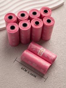 10pcs/12pcs Pink Series Pet Waste Bags, Printed Dog Poop Bag, Pooper Scooper Bag, Outdoor Walking Cleanup Bags - Multicolor - View 4