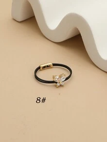 1pc Cute Sweet Women's Ring Fashion Invisible Transparent Line Pretty Butterfly Zirconia Ring Jewelry Party Gift - Multicolor - View 4